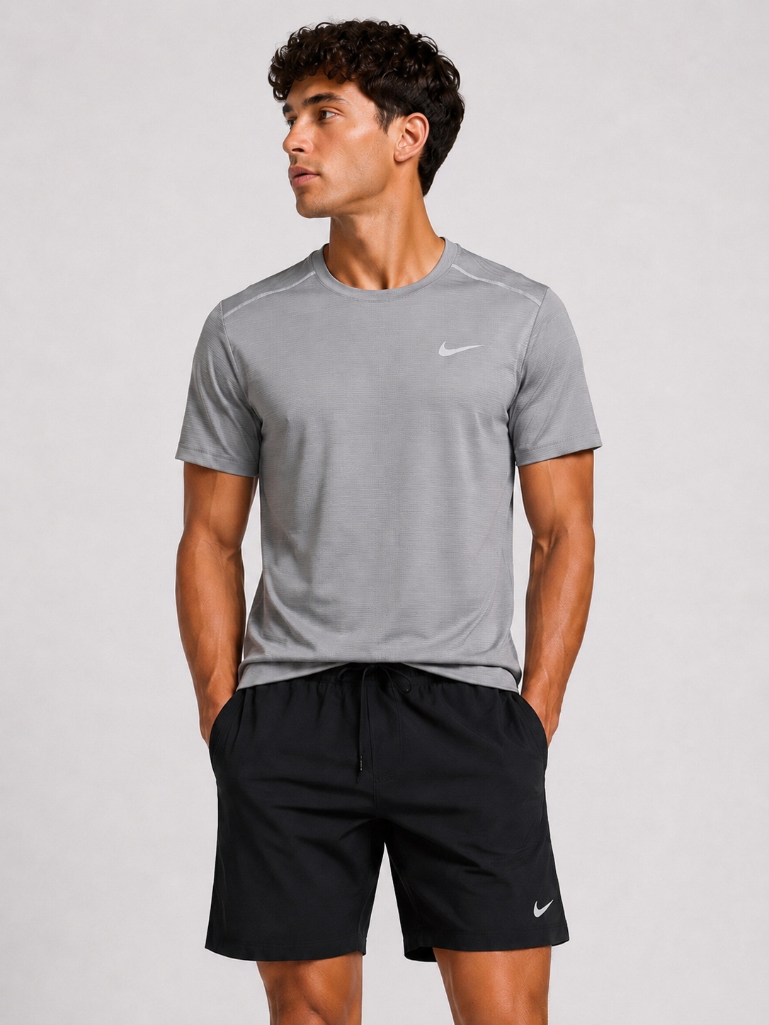 Ensemble Nike Miler Gris & Noir